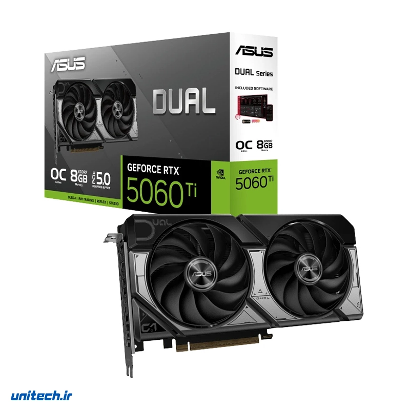 کارت گرافیک مبتنی بر NVIDIA ایسوس مدل Dual RTX 5060 TI OC 8GB2